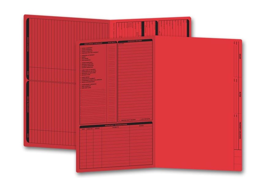 Product image for Real Estate Folder, Left Panel List, Legal Size, Red - Item# 286R