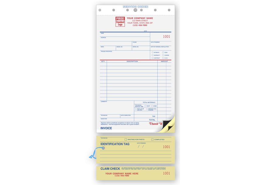 Product image for Service Orders, Carbon, Claim Check, Small Format - Item# 312