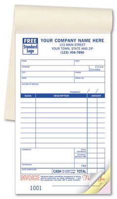 250 Glass Repair Work Orders Forms / 3 Part / NEBS Deluxe No. 2520