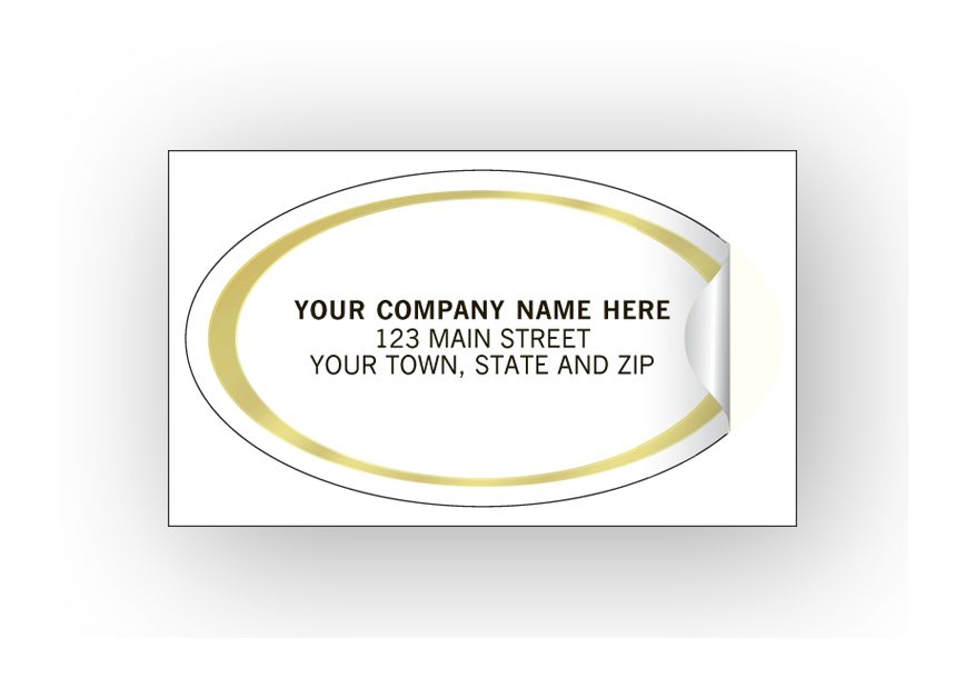 Product image for Oval Labels - Advertising Labels - Gold Foil Border - Item# 323