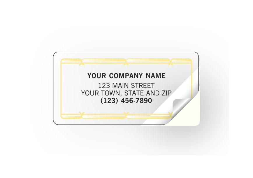 Product image for Advertising Labels with Gold Foil Border, Poly Film - Item# 324