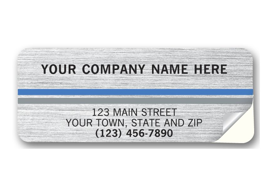 Product image for Advertising Labels, Padded, Brushed Chrome Poly Film, - Item# 333