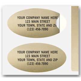 337-Advertising Labels, Padded, Paper, Gold Foil, Oval337