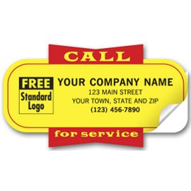 346-Service Labels, "Call for Service", Yellow, Padded346