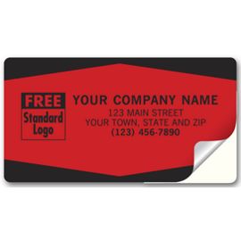 347-Service Labels, Padded, Fluorescent Red with Black Edges347