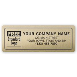 348-Advertising Labels, Padded, Poly Film, Gold348