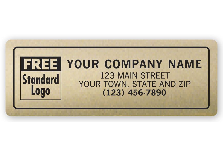 Product image for Advertising Labels, Padded, Poly Film, Gold - Item# 348