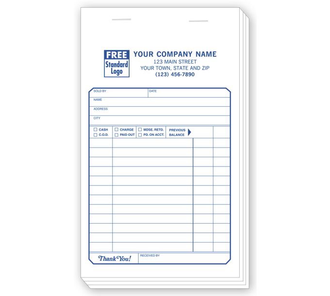 Sales Slips Classic Padded with Carbons 350 Deluxe