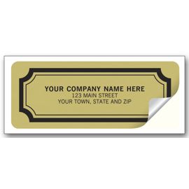 354-Advertising Labels - 2 1/2 x 1 - Embossed Gold Foil Paper354