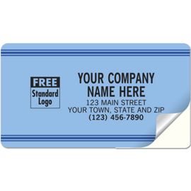 374-Large Service Labels, Padded,  Blue with Blue Stripes374