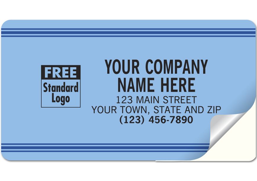 Product image for Large Service Labels, Padded,  Blue with Blue Stripes - Item# 374