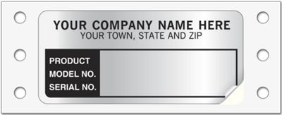 Serial Number Labels Stickers, Continuous, Foil 