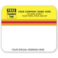 Mailing Labels, Laser/Inkjet, Yellow/White w/ Stripes
