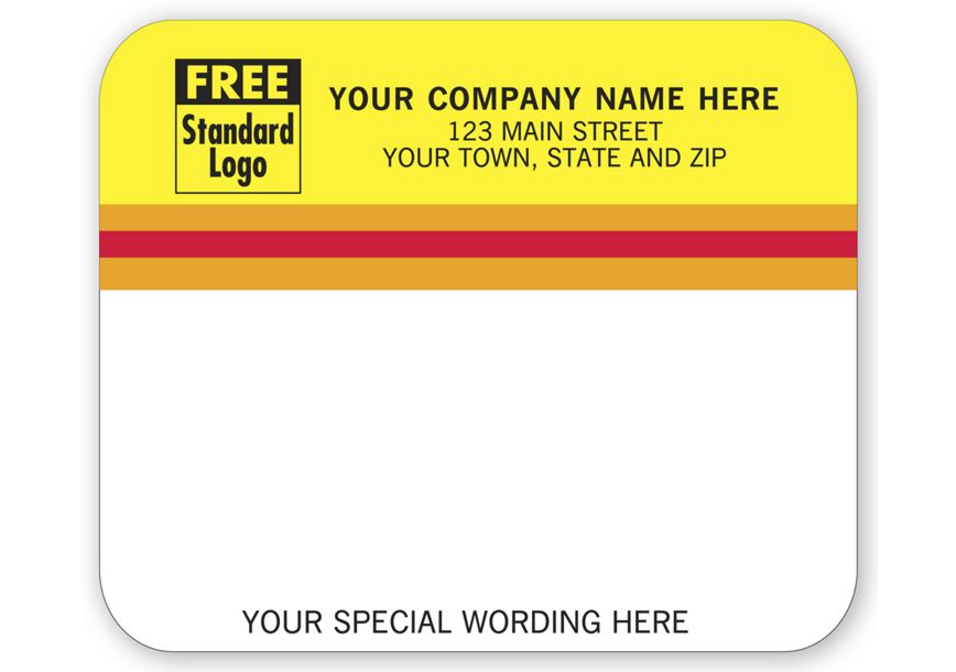 Product image for Mailing Labels, Laser/Inkjet, Yellow/White w/ Stripes - Item# 3798