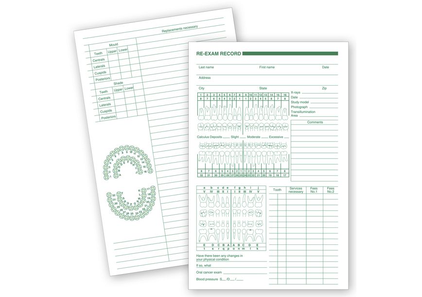 Product image for Dental Prosthetic ReExam Records, Primary and Permanent Arch - Item# 4058