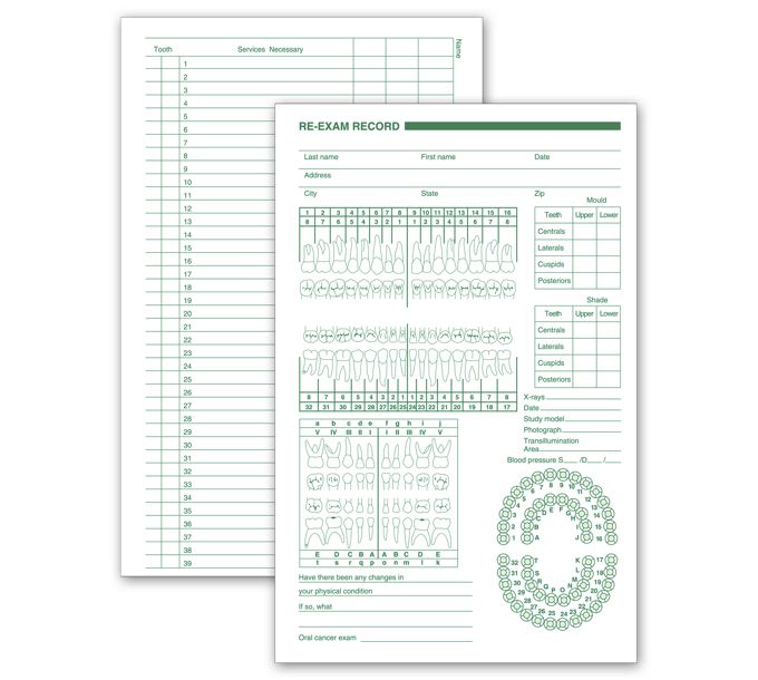 Business Forms - Primary and Permanent Arch Dental Services Re Exam ...