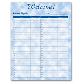 4076-Patient Sign-In Sheet, Bright Skies Design4076