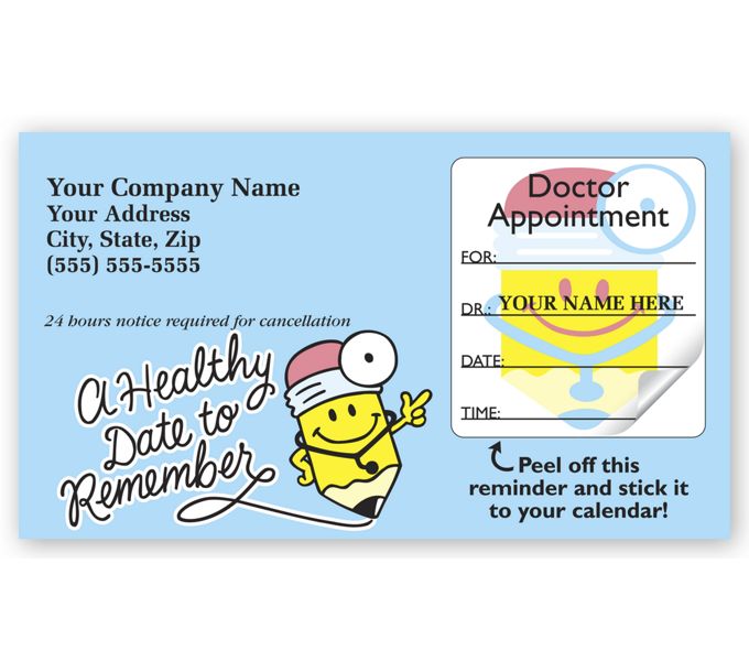 Appointment Cards Peel and Stick A Healthy Date Medical Appointment