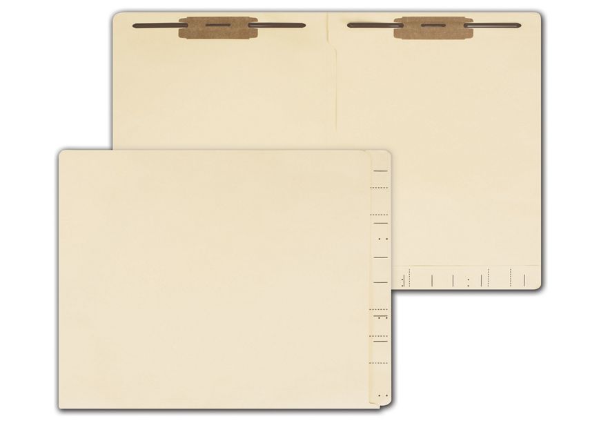 Product image for End Tab Full Pocket Manila Folder, 11 pt, Two Fastener - Item# 45551
