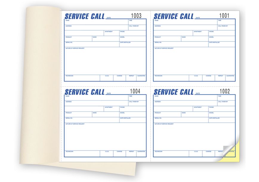 Product image for Service Call Book - Item# 4