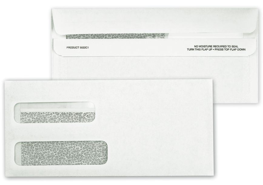 5022C Two Window Confidential Envelope Self Seal | Two Flaps