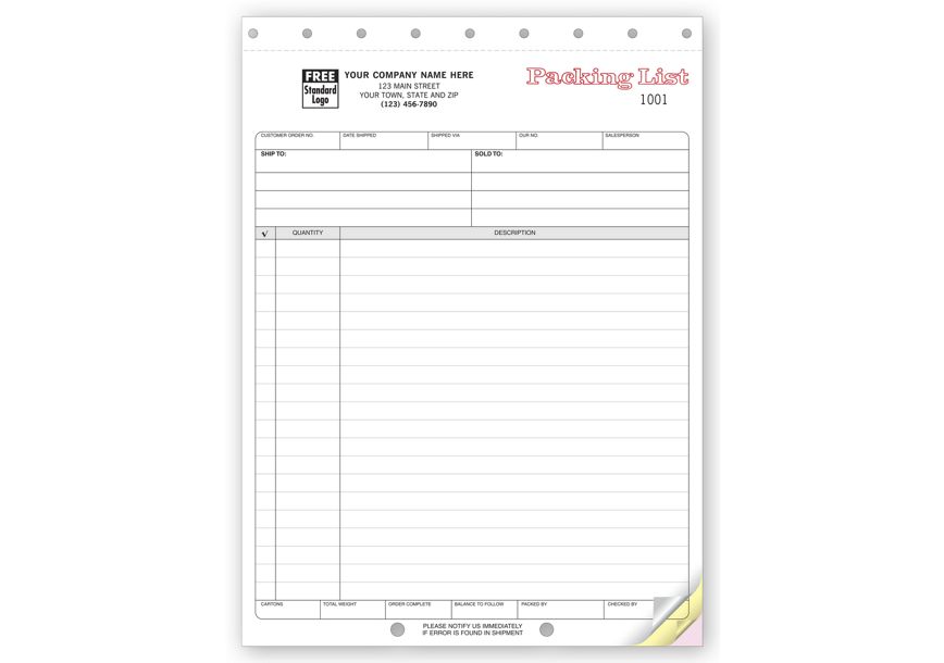 Product image for Packing Lists - Large Carbonless - Item# 5060