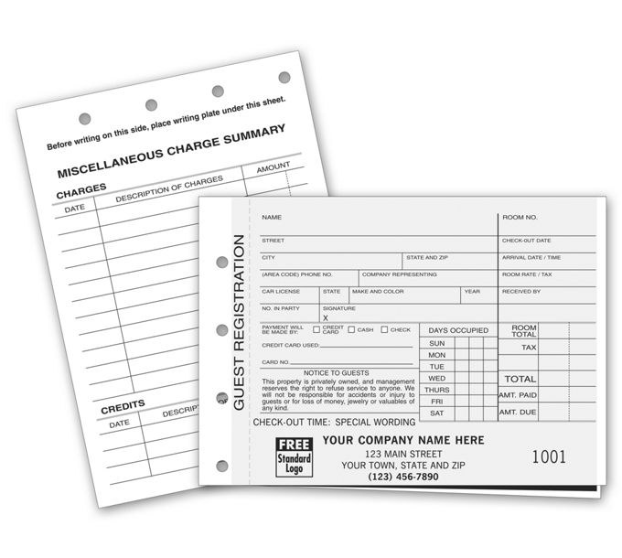 Business Forms Guest Registration Forms with Carbons 520 by Deluxe