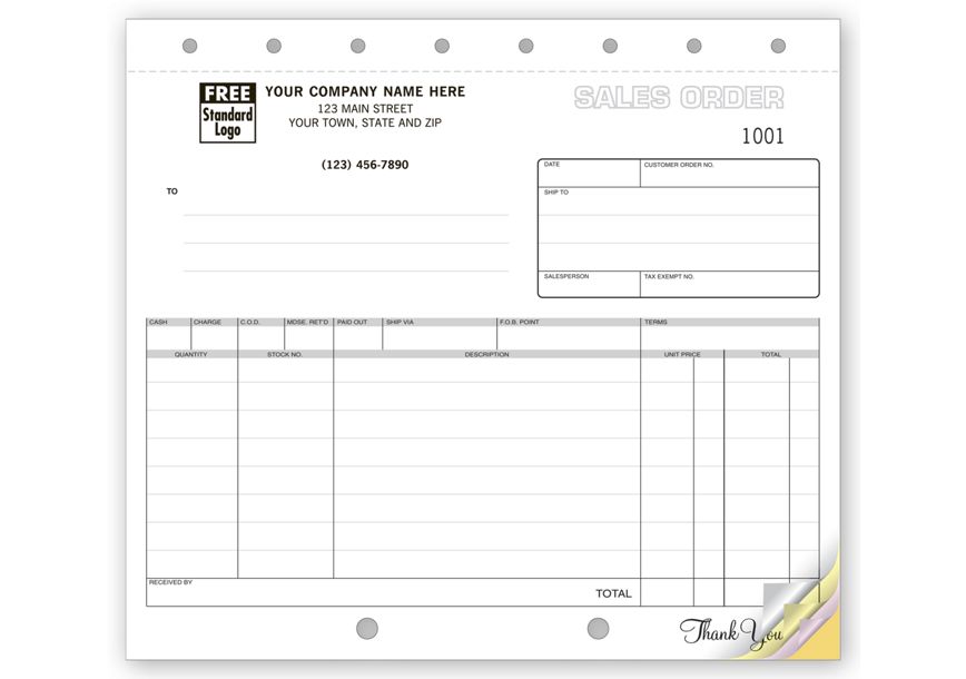 Product image for Classic Small Sales Orders - Item# 52