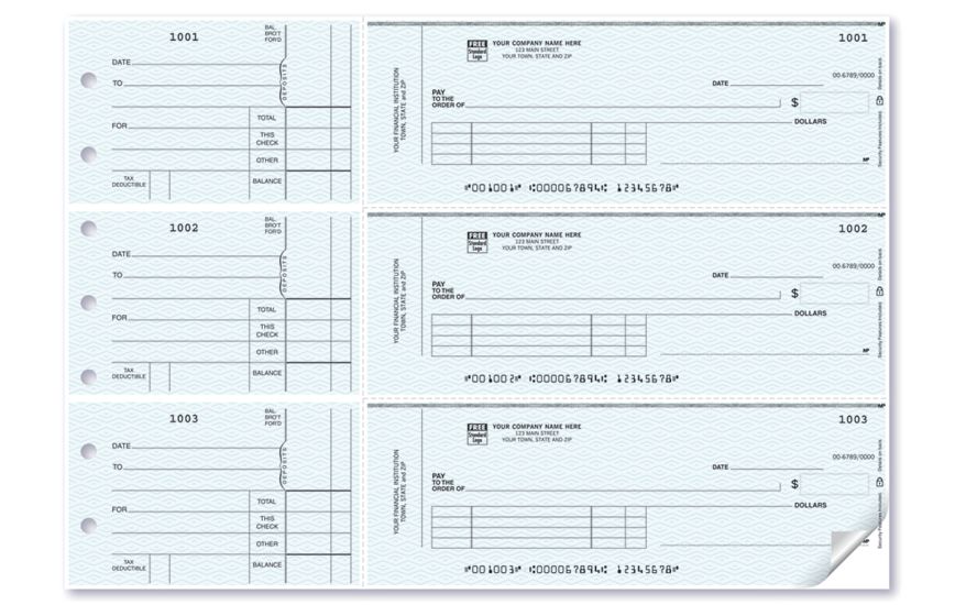 Product image for 3-On-A-Page Business Size Checks, with Side-Tear Vouchers - Item# 53222N