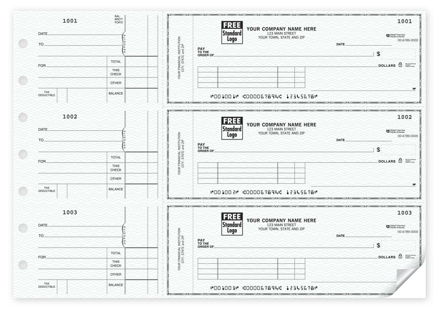 Product image for Business Checks, Side-Tear Vouchers, 3-On-A-Page - Item# 53222Z
