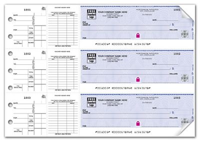 High Security 3-On-A-Page End-Stub Voucher Check \ Deluxe | Deluxe.com