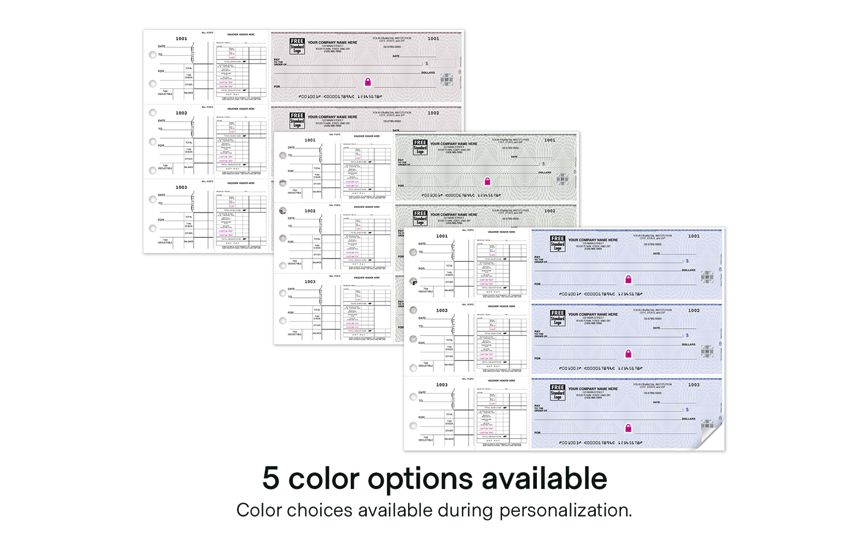 Product image for High Security 3/Page Payroll Disbursement Check, Side Tear - Item# 53226HS_col