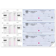 High Security 3/Page Hourly & Salaried Payroll Check w/Stub