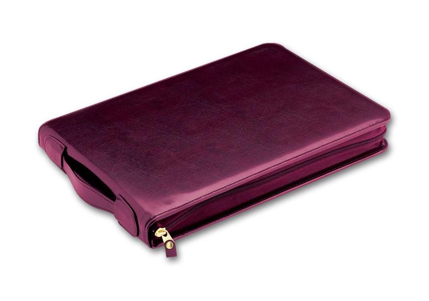 Product image for 3-On-A-Page Zippered Leather-Like Urethane Portfolio - Item# 53248N