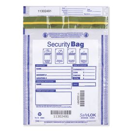53884-9 x 12" Dual Pocket Deposit Bag, Clear53884