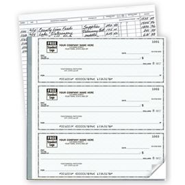 54031N-3-On-A-Page Business Size Checks with Deposit Tickets54031N