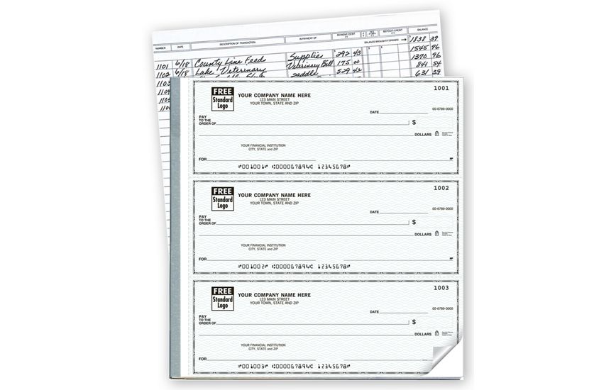 Product image for 3-On-A-Page Business Size Checks with Deposit Tickets - Item# 54031N