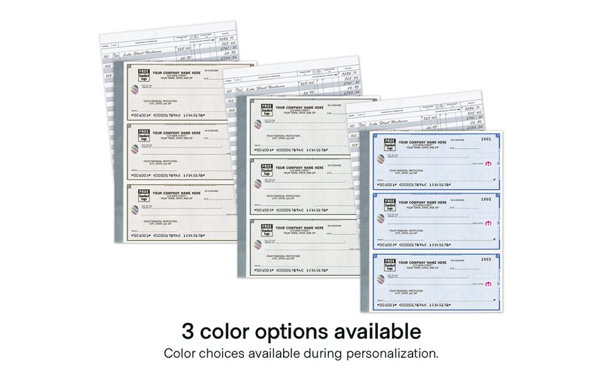 Product image for High Security 3/Page Compact Secretary Deskbook Checks - Item# 56200HS_col