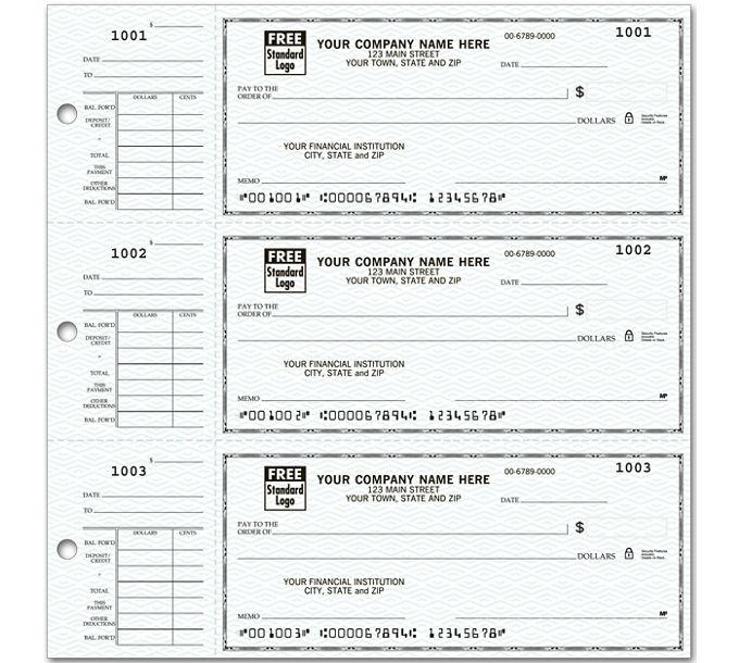 3onaPage EndStub Deskbook Business Check by Deluxe