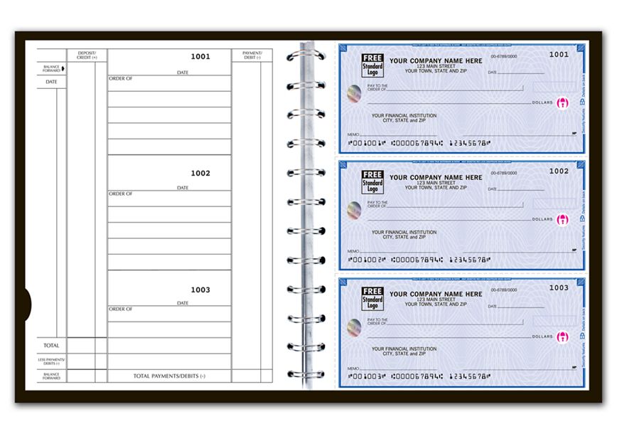 Product image for High Security 3/Page Compact Newport Deskbook Checks - Item# 56400HS