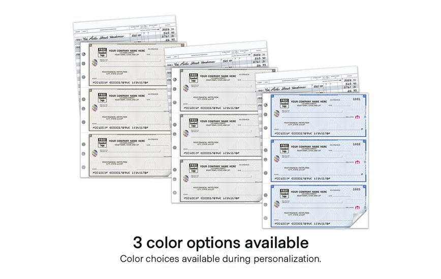 Product image for High Security 3/Page Compact Deskbook Checks, Duplicates - Item# 56500HS_col