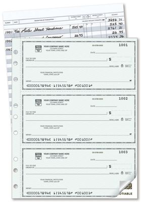 Blue Safety 300 Duplicates Multi Purpose Business 3 To A Page Checks Forms, Reco
