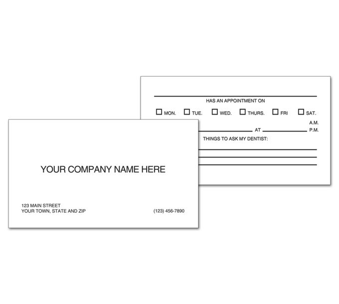 Appointment Cards - Imprinted Two-Sided Appointment Business Cards - 5808  by Deluxe | Deluxe.com