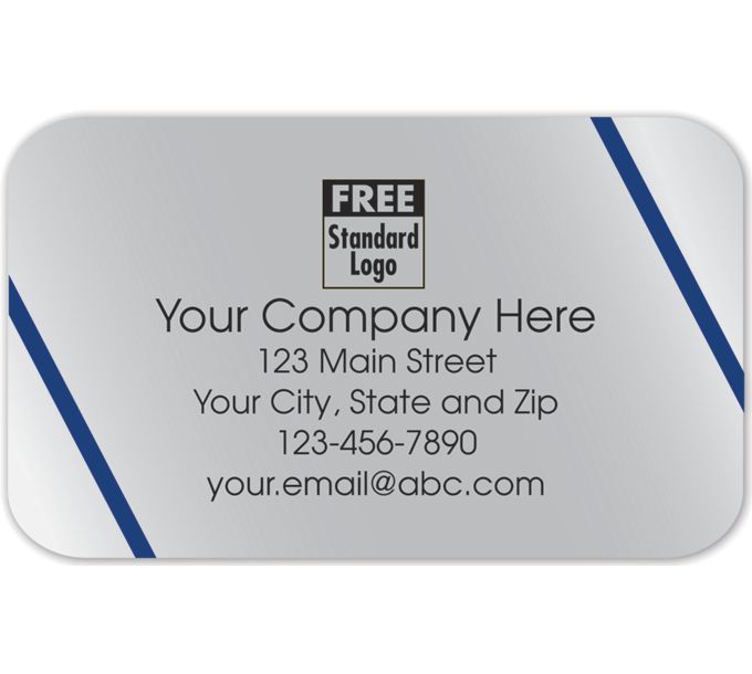Business Labels - Rectangular Label on Silver Poly | Blue Lines - 58121 ...