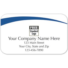 58124-Rectangular Label on White Gloss w/Blue Arc 2.5x1.558124