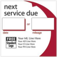 Removable Adhesive Service Label w/Red Arc 2.5x2.5