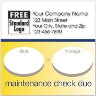 Static Cling Service Label w/Gold Bottom Border 2.5x2.5