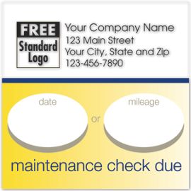 58165-Static Cling Service Label w/Gold Bottom Border 2.5x2.558165