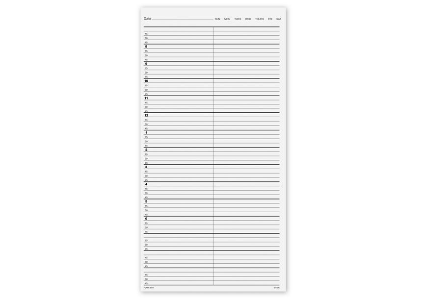 Product image for Appointment Sheet Pads-2 Col Per Day, 15 Min - Item# 5819