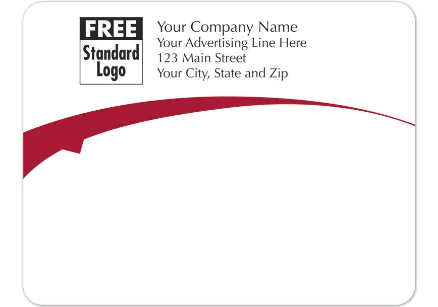 Product image for Rectangular Mailing Label w/Red Arc 5x3 7/8 - Item# 58228